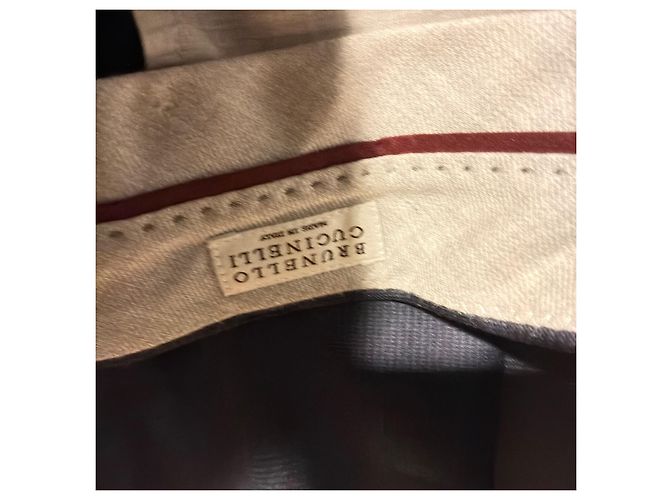 Fato Brunello Cucinelli em lã virgem cinza Azul marinho Azul escuro - vista 12
