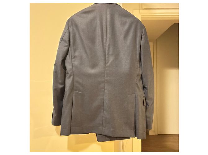 Fato Brunello Cucinelli em lã virgem cinza Azul marinho Azul escuro - vista 13