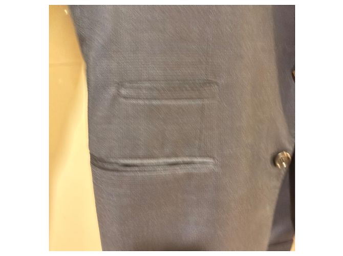 Fato Brunello Cucinelli em lã virgem cinza Azul marinho Azul escuro - vista 3
