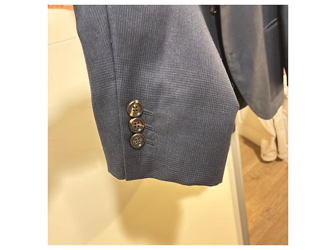 Fato Brunello Cucinelli em lã virgem cinza Azul marinho Azul escuro - vista 5