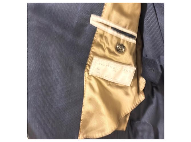 Fato Brunello Cucinelli em lã virgem cinza Azul marinho Azul escuro - vista 6