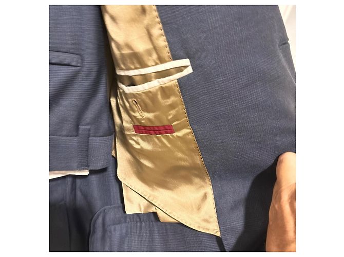 Fato Brunello Cucinelli em lã virgem cinza Azul marinho Azul escuro - vista 7