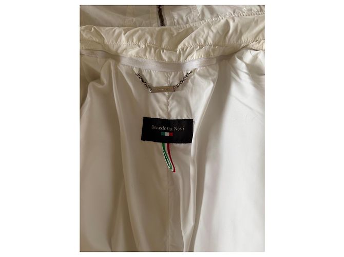 Autre Marque Giacca bianca con collo di pelliccia - vista 8