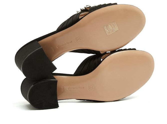 Gianvito Rossi Monroe Mules aus Satin Schwarz EU38.5 - Ansicht 5