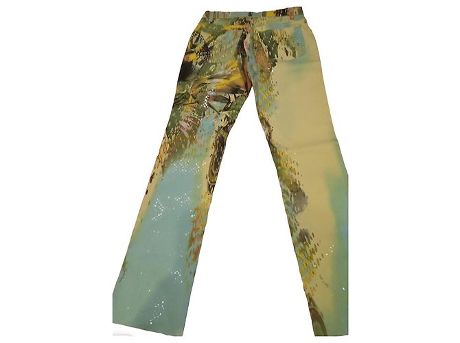 Roberto Cavalli Pantaloni stampati con pappagalli e paillettes - vista 2