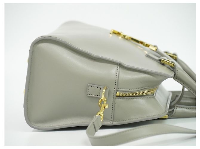 Autre Marque Saint Laurent Monogram Cabas Leather Medium Castaño - vista 3