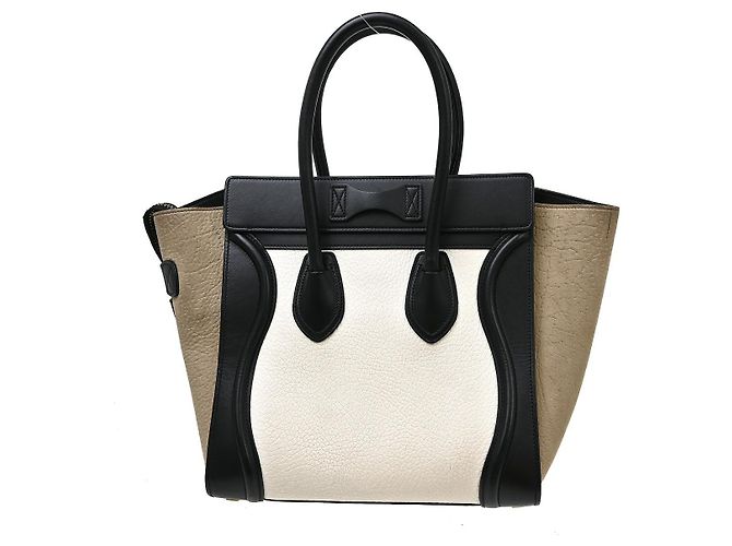 Céline Celine Tricolor Luggage Leather Micro Beige - Ansicht 2