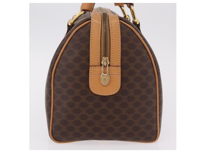 Céline Celine Vintage Boston Macadam Coated Canvas Medium Marrone - vista 5