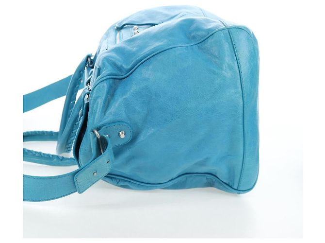 Balenciaga Squash Duffle Leather Medium Blau - Ansicht 5