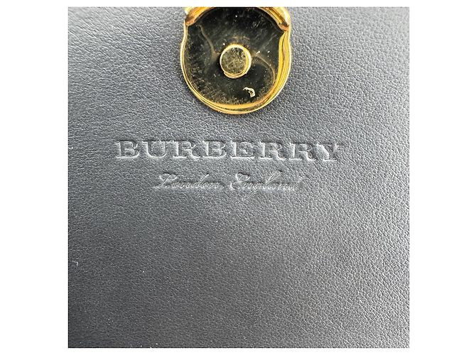 Burberry Hampshire Leather and Vintage Check Canvas Small Black - view 6