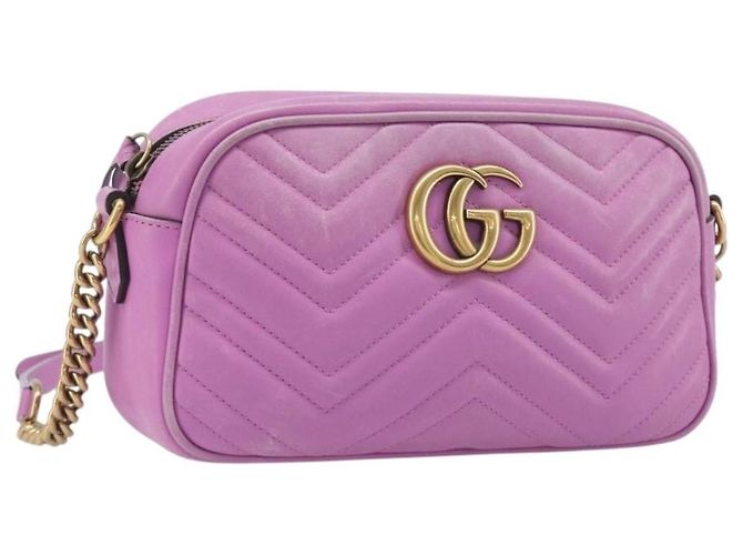 Gucci GG Marmont Chain Matelasse Leather Mini Rosa - vista 3