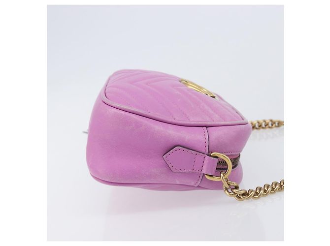 Gucci GG Marmont Chain Matelasse Leather Mini Rosa - vista 5