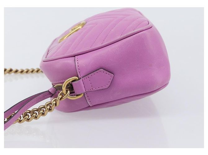Gucci GG Marmont Chain Matelasse Leather Mini Rosa - vista 6