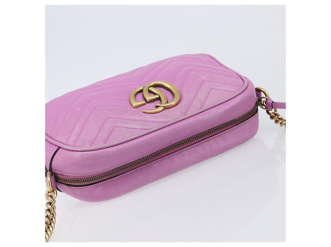 Gucci GG Marmont Chain Matelasse Leather Mini Rosa - vista 7