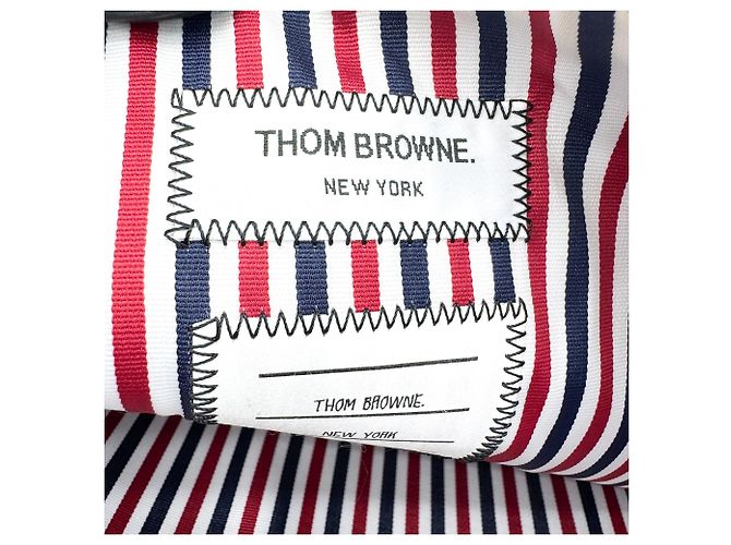 Portadocumentos con cremallera Thom Browne de piel con aplique - vista 7