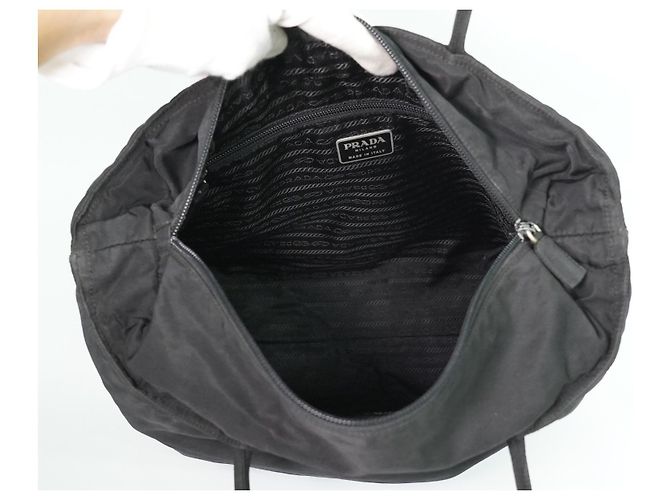 Tote bag con zip Prada Tessuto medium Nero - vista 4
