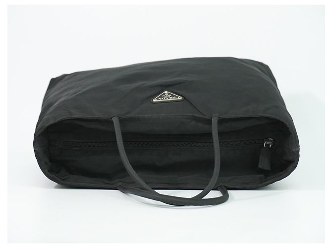 Tote bag con zip Prada Tessuto medium Nero - vista 7