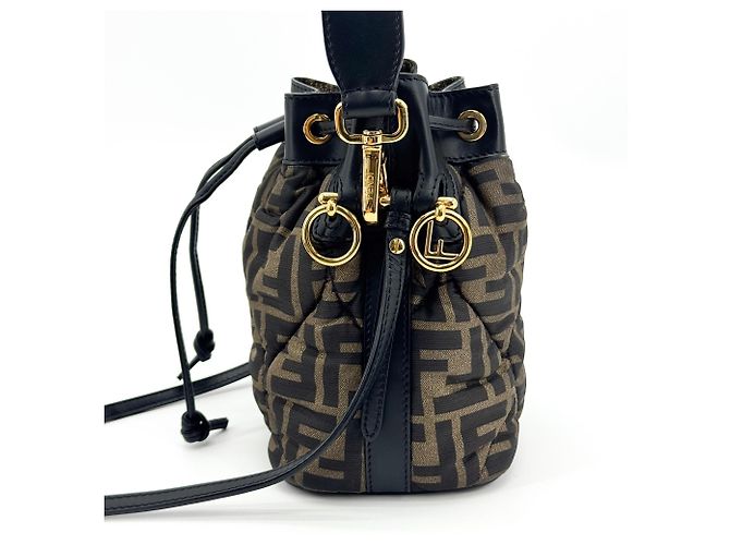 Fendi Mon Tresor Bucket Zucca Quilted Silk Mini - vista 3