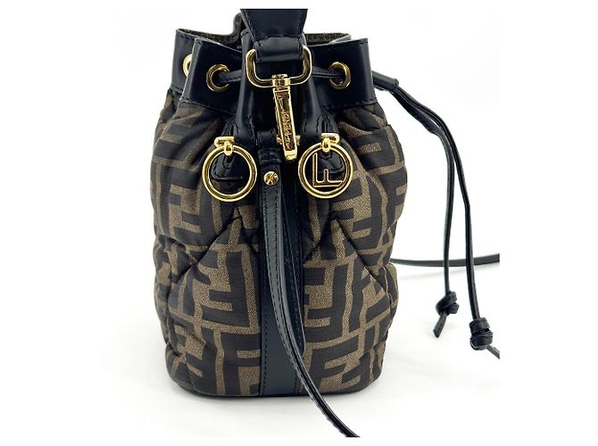 Fendi Mon Tresor Bucket Zucca Quilted Silk Mini - vista 4