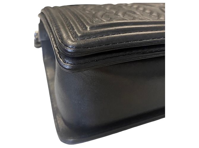Bolsa Chanel Boy Flap Medium Edinburgh Celtic Knot Preta Preto Hardware prateado - vista 7