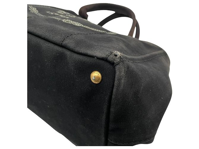 Tote Sac cabas Prada en toile noire - vue 11