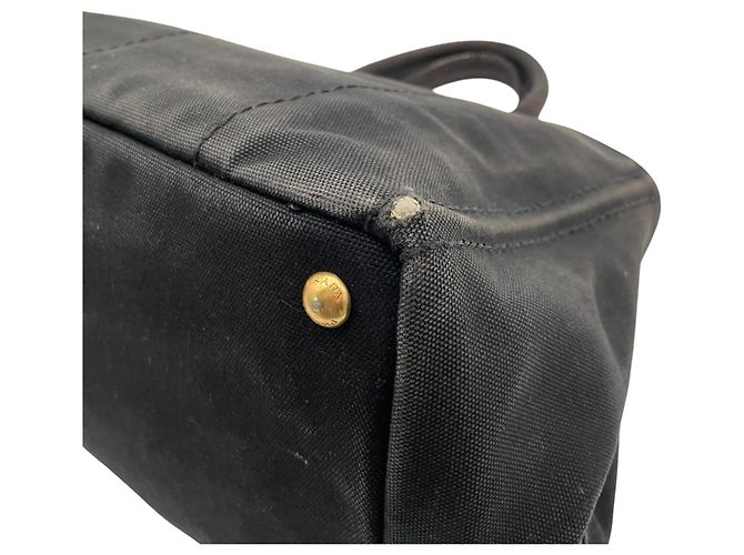 Tote Sac cabas Prada en toile noire - vue 13