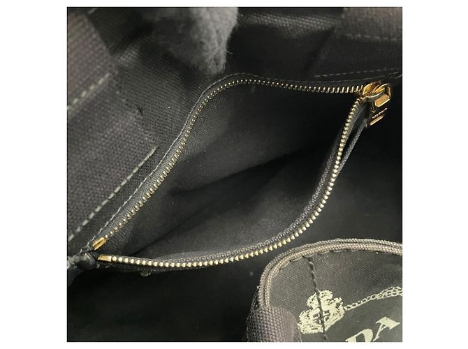 Tote Sac cabas Prada en toile noire - vue 15