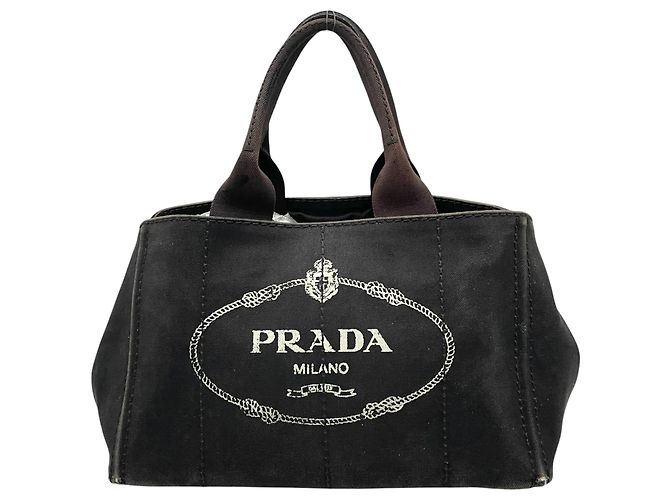 Tote Sac cabas Prada en toile noire - vue 2
