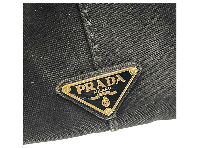 Tote Sac cabas Prada en toile noire - vue 20