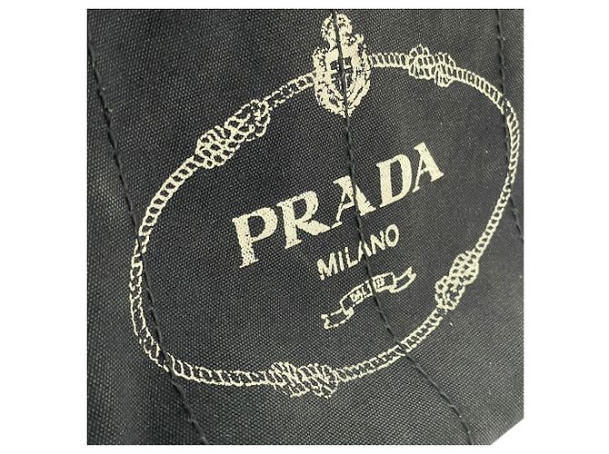 Tote Sac cabas Prada en toile noire - vue 21