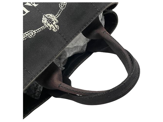 Tote Sac cabas Prada en toile noire - vue 5