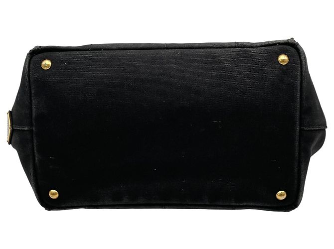 Tote Sac cabas Prada en toile noire - vue 9
