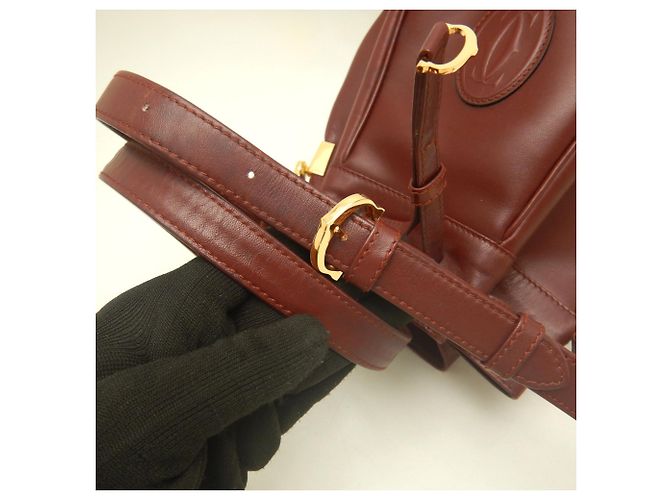 Borsa a tracolla Cartier in vitello Bordeaux Bordò - vista 10