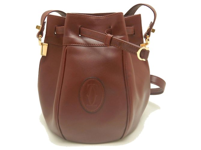 Borsa a tracolla Cartier in vitello Bordeaux Bordò - vista 2