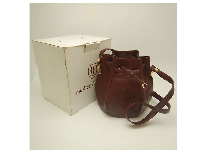 Borsa a tracolla Cartier in vitello Bordeaux Bordò - vista 23
