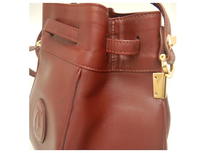 Borsa a tracolla Cartier in vitello Bordeaux Bordò - vista 6