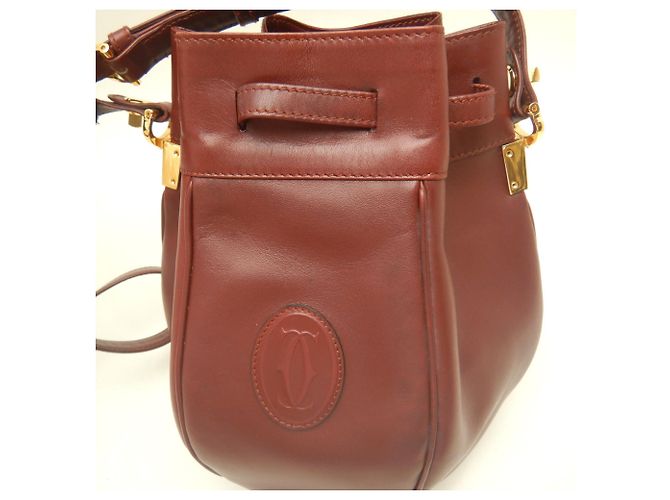 Borsa a tracolla Cartier in vitello Bordeaux Bordò - vista 7
