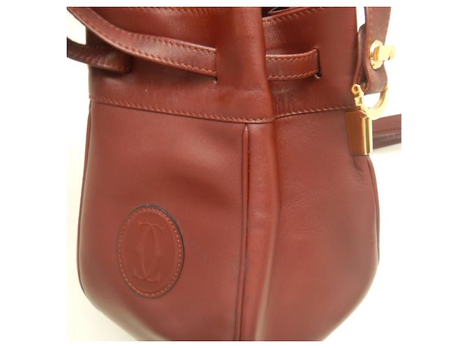 Borsa a tracolla Cartier in vitello Bordeaux Bordò - vista 8