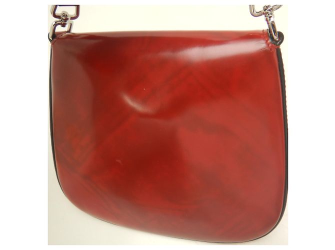 Borsa a tracolla Prada in pelle rossa Rosso - vista 10