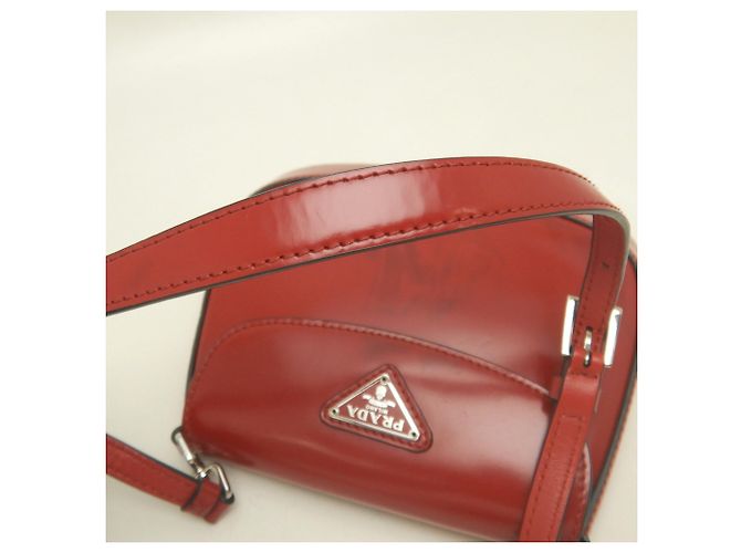 Borsa a tracolla Prada in pelle rossa Rosso - vista 13