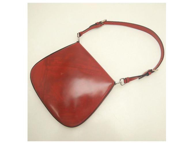 Borsa a tracolla Prada in pelle rossa Rosso - vista 3