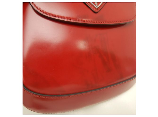 Borsa a tracolla Prada in pelle rossa Rosso - vista 8
