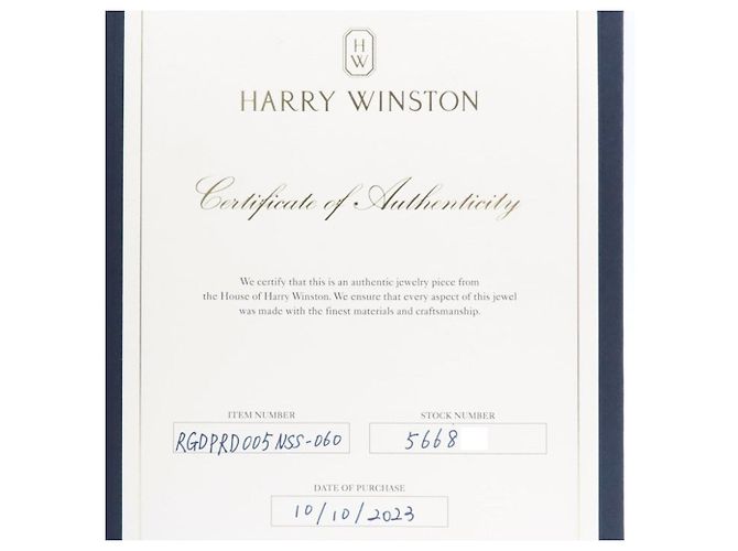 Anillo de compromiso solitario Harry Winston con diamante - vista 6