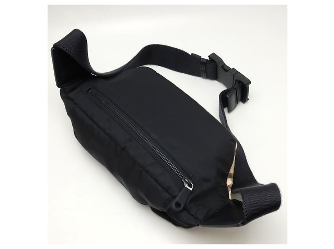 Borsa a tracolla Burberry in nylon e pelle Marrone Beige - vista 3