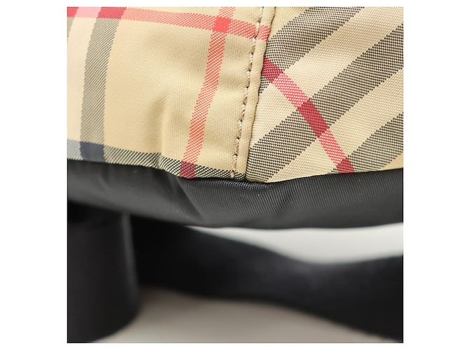 Borsa a tracolla Burberry in nylon e pelle Marrone Beige - vista 7