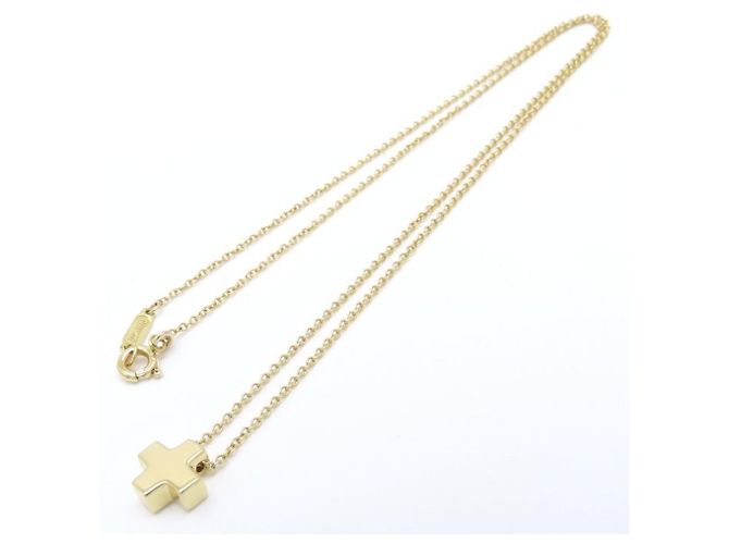 Autre Marque Collier Tiffany Roman Cross en or jaune 18K - vue 4