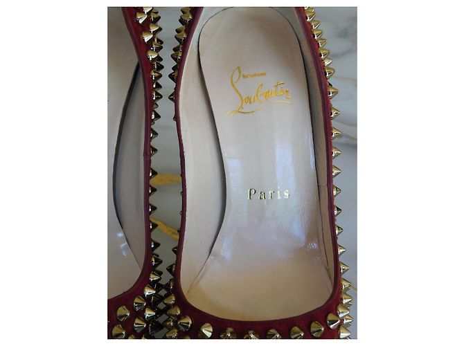 Lady Peep Christian Louboutin Décolleté Louboutin borchiate leopardate - vista 4