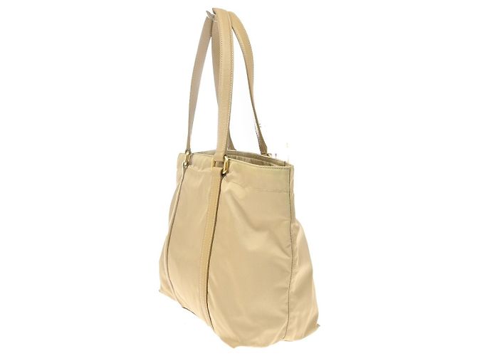 Prada Re-Edition 1978 Pocket Re-Nylon in pelle Saffiano Medium Beige - vista 4