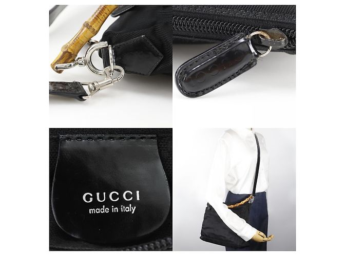 Gucci Sherry bamboo Nylon Noir - vue 5
