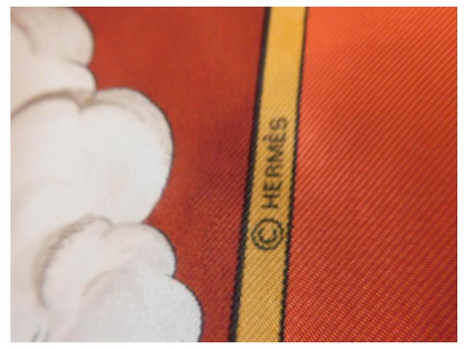 Hermès Carré di seta Cosmos Bianco Rosso D'oro - vista 10